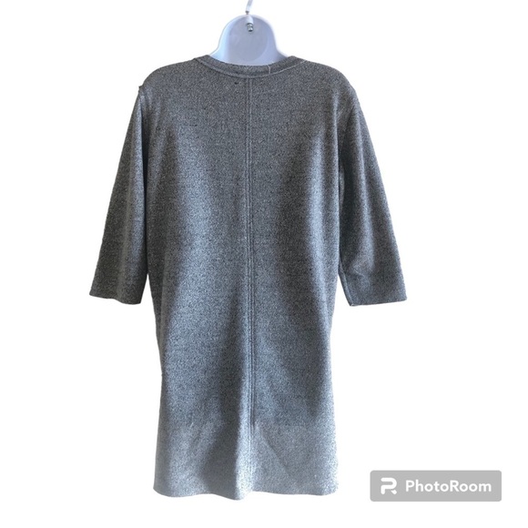 Zara Woman Minimalist Raw Hem Gray Marl 3/4 Sleeves Mini Dress Size M - Picture 2 of 12